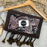 Brown Handloom Khadi Cotton Saree With Mango Print Blouse
